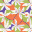 Baumwollsatin XXL Blumen - orange