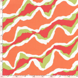 Baumwollsatin bunte Streifen - orange