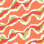 Baumwollsatin abstrakte Streifen - orange