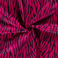 Baumwollsatin Zebrastreifen - dunkelpink