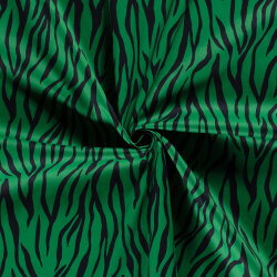 Baumwollsatin Zebrastreifen - grün