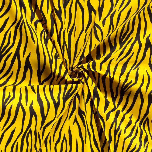 Baumwollsatin Zebrastreifen - gelb