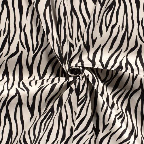 Baumwollsatin Zebrastreifen - hellbeige