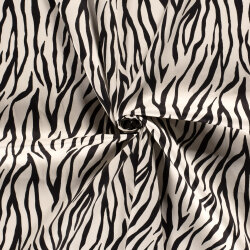Baumwollsatin Zebrastreifen - hellbeige