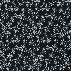 Baumwollpopeline Stretch Blumen - dunkelblau