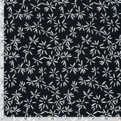 Baumwollpopeline Stretch Blumen - dunkelblau