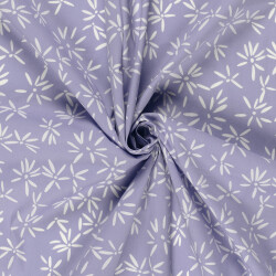 Baumwollpopeline Stretch Blumen - helllila