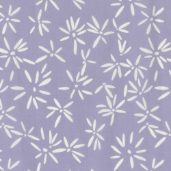 Baumwollpopeline Stretch Blumen - helllila