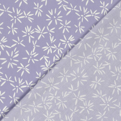 Baumwollpopeline Stretch Blumen - helllila