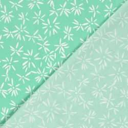 Baumwollpopeline Stretch Blumen - mint