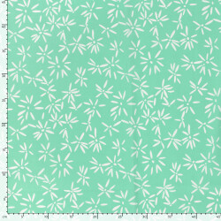 Baumwollpopeline Stretch Blumen - mint