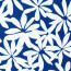Baumwollpopeline Stretch weisse Blumen - königsblau