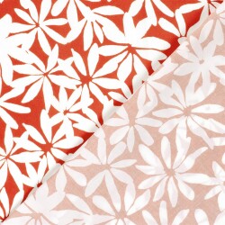 Baumwollpopeline Stretch Blumen - rot