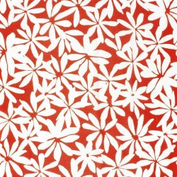 Baumwollsatin Stretch Blumen - rot