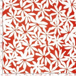 Baumwollsatin Stretch Blumen - rot