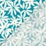 Baumwollpopeline Stretch weisse Blumen - türkis
