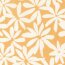 Baumwollsatin Stretch weisse Blumen - gelb