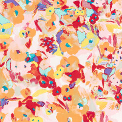 Baumwollsatin Stretch Blumen - FARBE