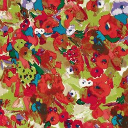 Baumwollsatin Stretch Blumen - FARBE
