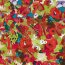 Baumwollsatin Stretch Blumenmalerei - maigrün