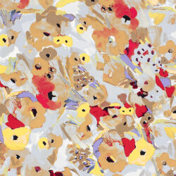 Baumwollsatin Stretch Blumen - FARBE