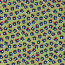Baumwollsatin Stretch blaue Blüten - limette
