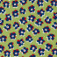 Baumwollsatin Stretch blaue Blüten - limette