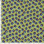 Baumwollsatin Stretch blaue Blüten - limette
