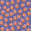 Baumwollsatin Stretch orange Blüten - lavendel