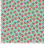 Baumwollsatin Stretch rote Blüten - wasserblau