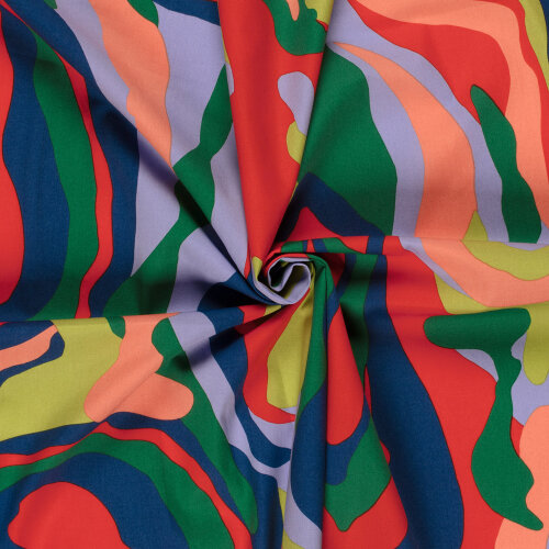 Baumwollsatin Stretch Farbstreifen - helllila
