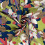 Baumwollsatin Stretch grosse Blüten - limette
