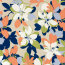 Baumwollsatin Stretch grosse Blüten - hellbeige