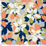 Baumwollsatin Stretch grosse Blüten - hellbeige