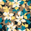 Baumwollsatin Stretch grosse Blüten - taupe