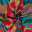 Baumwollsatin Stretch bunte Blätter - limette
