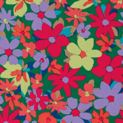 Baumwollsatin Stretch Blumen - FARBE