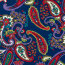 Baumwollsatin Stretch Paisley - königsblau