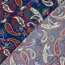 Baumwollsatin Stretch Paisley - königsblau