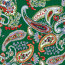 Baumwollsatin Stretch Paisley - wiesengrün