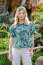 Baumwollsatin Stretch Paisley - wiesengrün