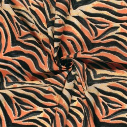 Baumwollpopeline Stretch Tigerstreifen - orange