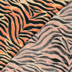 Baumwollpopeline Stretch Tigerstreifen - orange