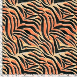 Baumwollpopeline Stretch Tigerstreifen - orange