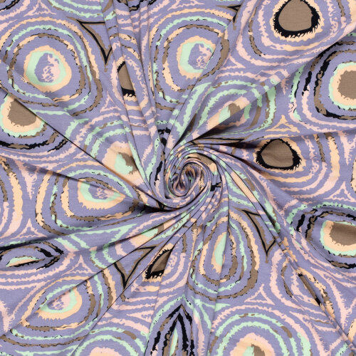 Viskose Jersey bunte Kreise - lavendel