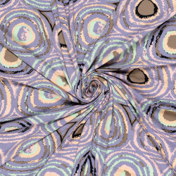 Viskose Jersey bunte Kreise - lavendel