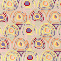 Viskose Jersey bunte Kreise - hellbeige