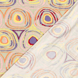 Viskose Jersey bunte Kreise - hellbeige