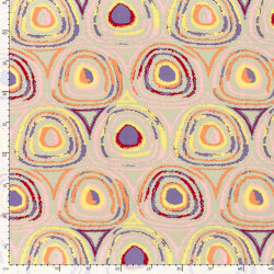 Viskose Jersey bunte Kreise - hellbeige