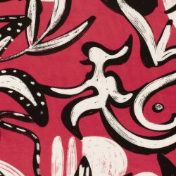 Viskose Jersey florale Formen - himbeerrot